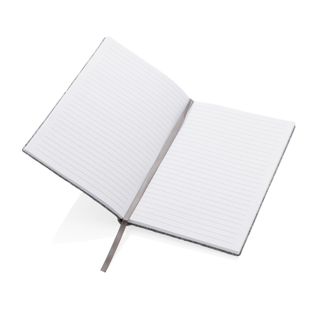 GRS certified recycled felt A5 softcover notebook