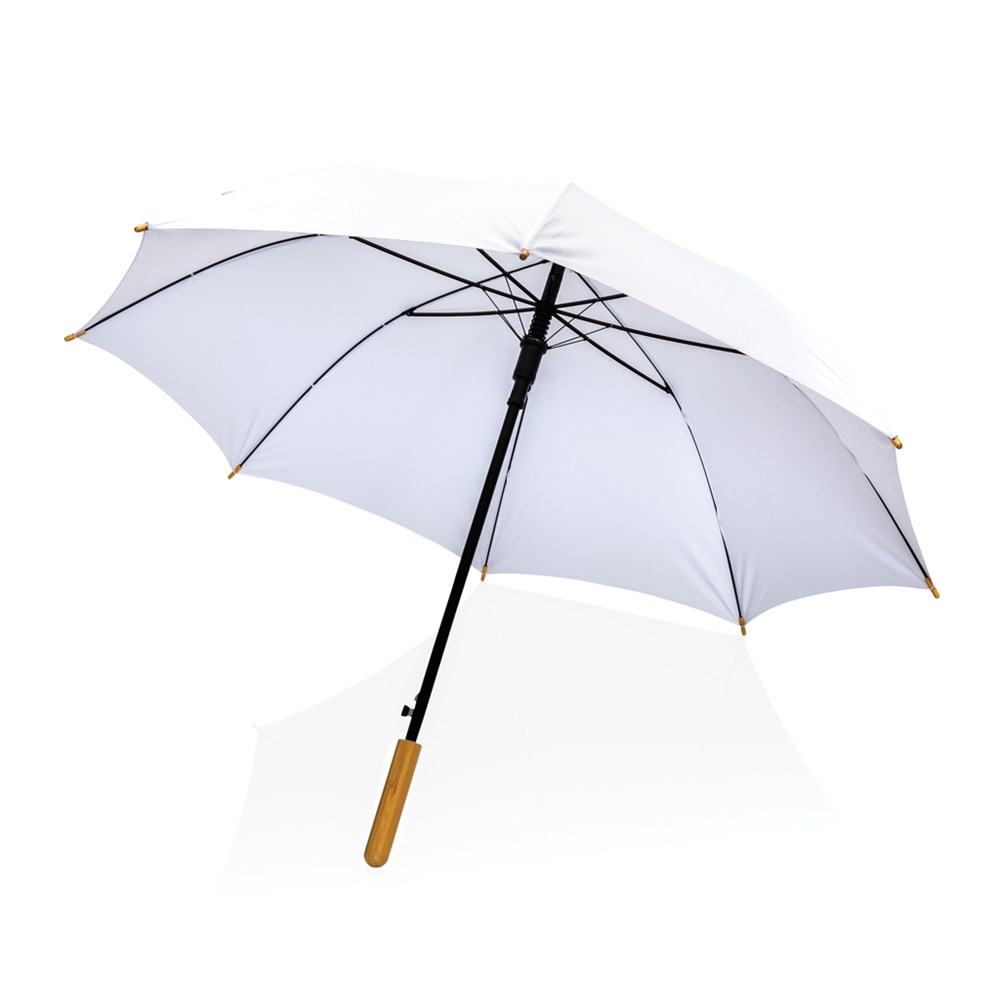 23" Impact AWARE™ RPET 190T auto open bamboo umbrella