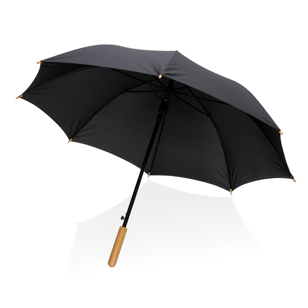 23" Impact AWARE™ RPET 190T auto open bamboo umbrella