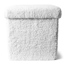 SENZA Foldable Storage Pouffe Teddy White